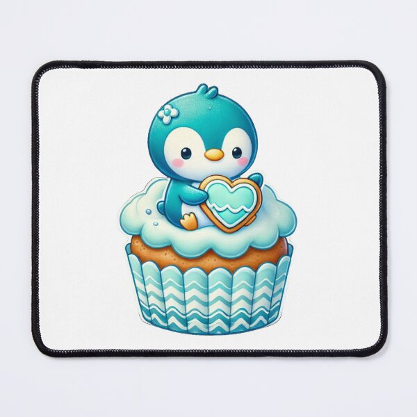 Item preview, Penguin on Ocean-Themed Cupcake with Heart designed and sold by Little Care Studio.