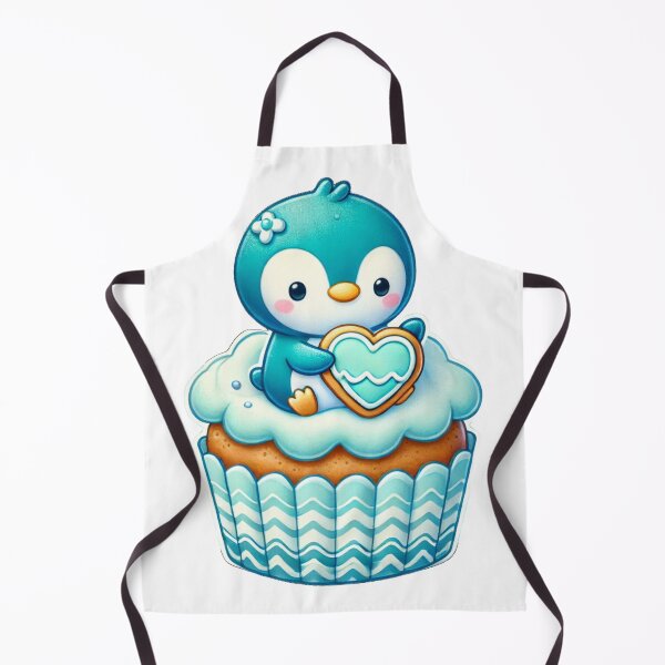 Artikelvorschau, Pinguin auf Cupcake mit Herz entworfen und verkauft von Little Care Studio.