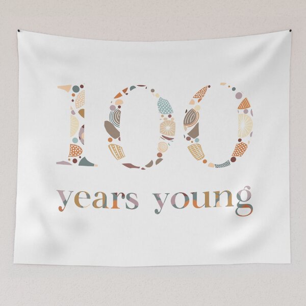 Item preview, "100 Years Young" 1 | Birthday Milestone designed and sold by LiseHoltArt.