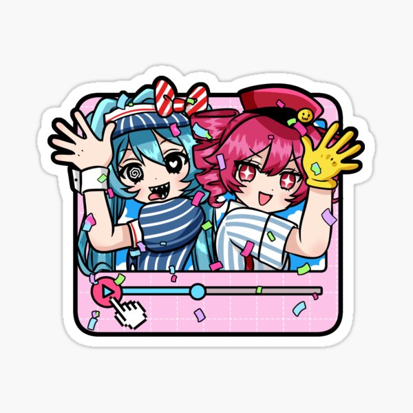 Vista previa del artículo con la obra «Pegatina de la lista de reproducción de canciones de VOCALOID de Mesmerizer Kasane Teto Hatsune Miku», diseñado y vendido por royalxiumimi.