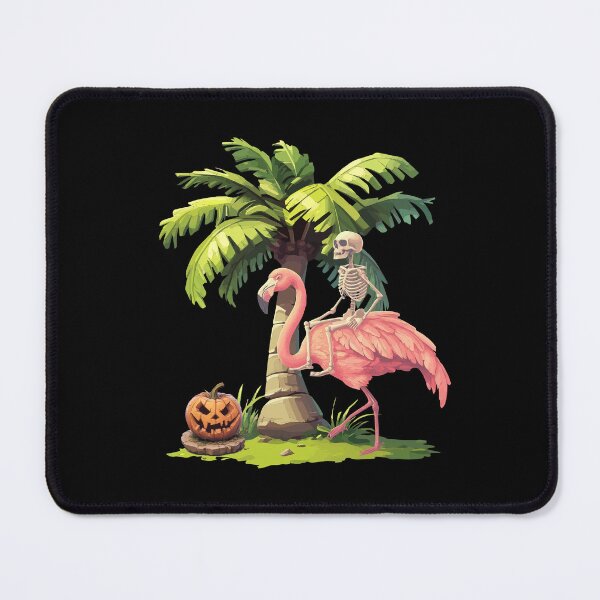 Item preview, Halloween Skeleton Riding Pink Flamingo designed and sold by VelvetRoom.