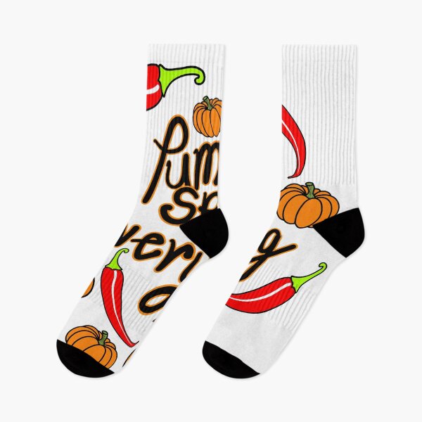 Item preview, Funny "Pumpkin spice everything" inscription in cartoon style. Pumpkins,Chilli, intense colors, red, orange, green, black. designed and sold by My-fake-places.
