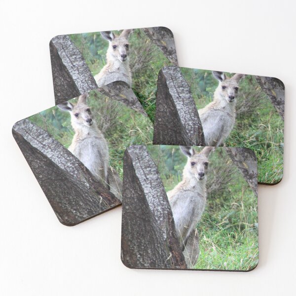 Item preview, Skippy the kangaroo hiding but watching designed and sold by BirdsAlive.