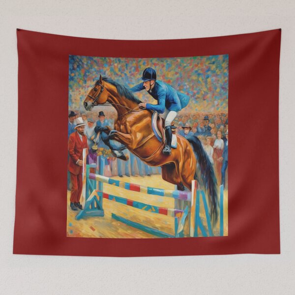 Item preview, "Majestic Jump: Equestrian Elegance and Power" designed and sold by Artisticanvas.