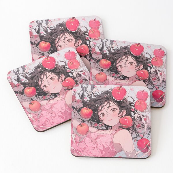 Item preview, Pink Dreamy Floating Apples Anime Girl designed and sold by bubblegoth.