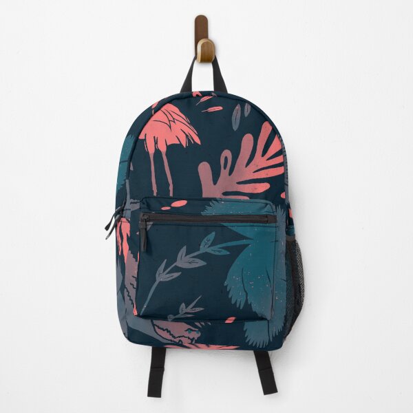 Item preview, Turquoise and Grapefruit Pink Flamingo Crocodile Jungle Pattern designed and sold by murraymont.