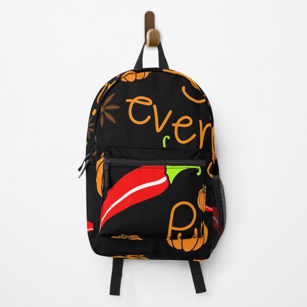 Item preview, Funny "Pumpkin spice everything" inscription in cartoon style. Pumpkins,Chilli, intense colors, red, orange, green, black. designed and sold by My-fake-places.