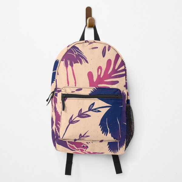 Item preview, Peach and Deep Purple Flamingo Crocodile Jungle Pattern designed and sold by murraymont.