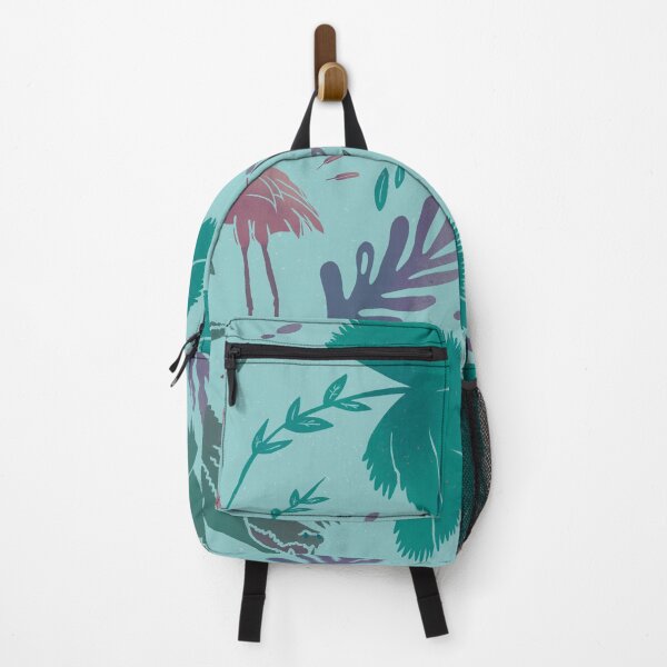 Item preview, Aquamarine Pastel Flamingo Crocodile Jungle Pattern designed and sold by murraymont.