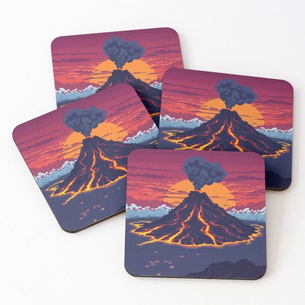 Item preview, Pixel Flames on Volcanic Shores designed and sold by NaturePixel.