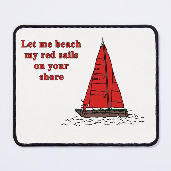 Item preview, Red Sails Sailboat Coming Ashore designed and sold by BumpsRYC.