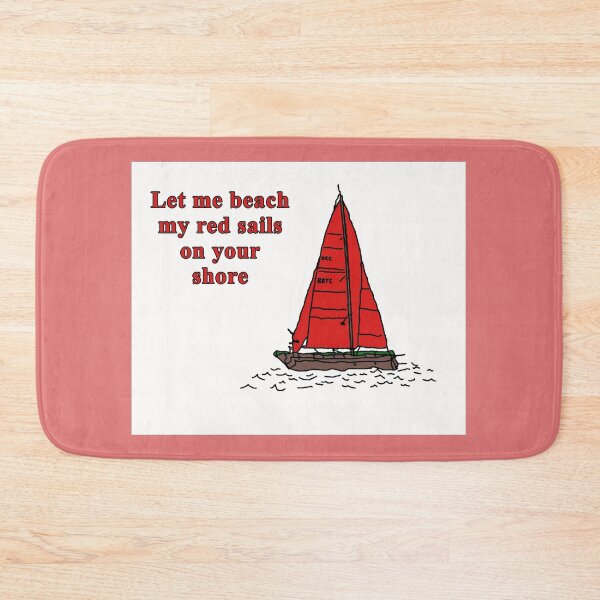 Item preview, Red Sails Sailboat Coming Ashore designed and sold by BumpsRYC.
