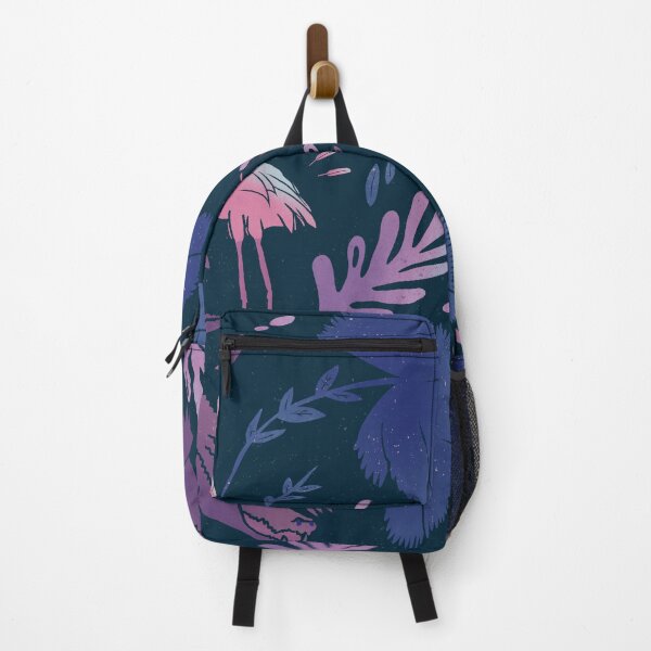 Item preview, Dark Blue and 80s Pink Flamingo Crocodile Jungle Pattern designed and sold by murraymont.