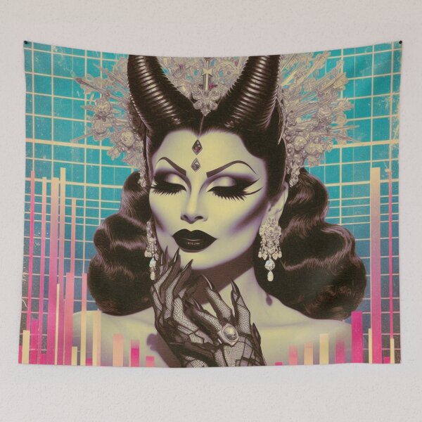 Item preview, 80s Retro Futurism Devil Woman designed and sold by PulpVintage.
