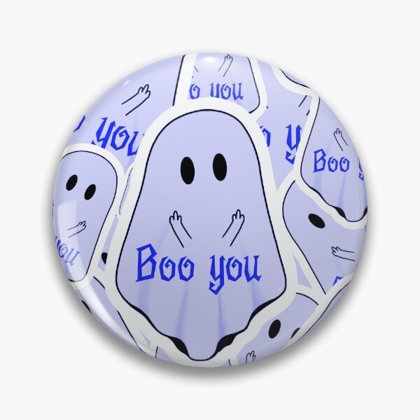 Item preview, "Boo You" Ghost Flipping The Bird - blue designed and sold by Decaying-corpse.