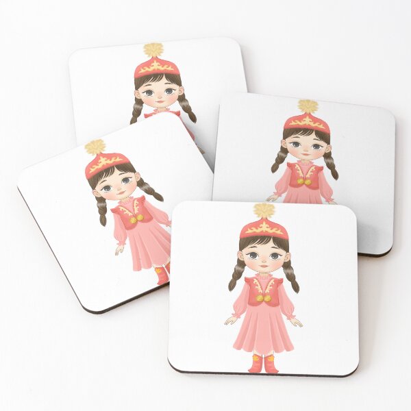 Item preview, little cute kazakh girl wearing traditional clothes designed and sold by artbymadina.