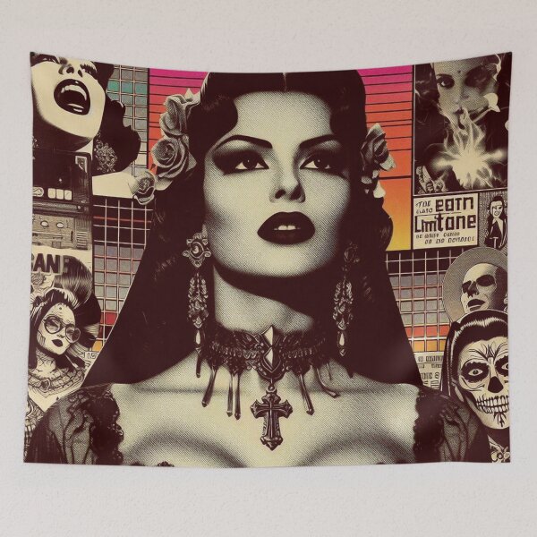 Item preview, Retro Goth Woman Collage designed and sold by PulpVintage.