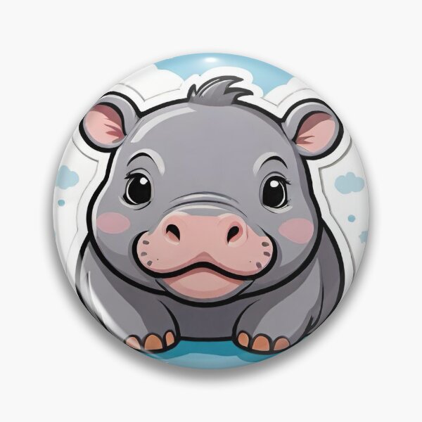 Item preview, Bouncy Pork Baby Pygmy Hippo Moo Deng  designed and sold by arivervixen.