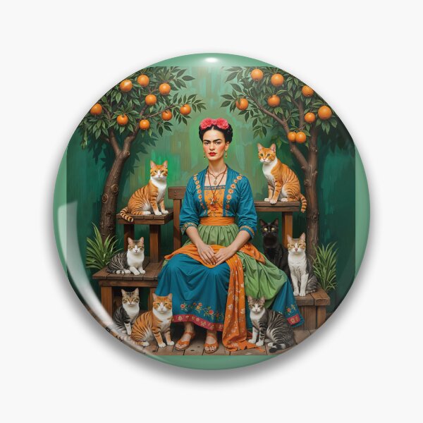 Artikelvorschau, Frida Kahlo Orangenbaum und Katzen entworfen und verkauft von TeeARTHY.