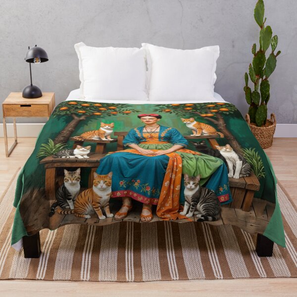 Item preview, Frida Kahlo Orange Tree and Cats designed and sold by TeeARTHY.