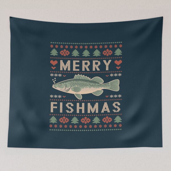 Item preview, Ugly Christmas Sweater Merry Fishmas designed and sold by NosandEdgy.