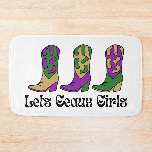 Item preview, Let's Geaux Girls Mardi Gras Cowgirl Boots designed and sold by Magnolia Valley Art.