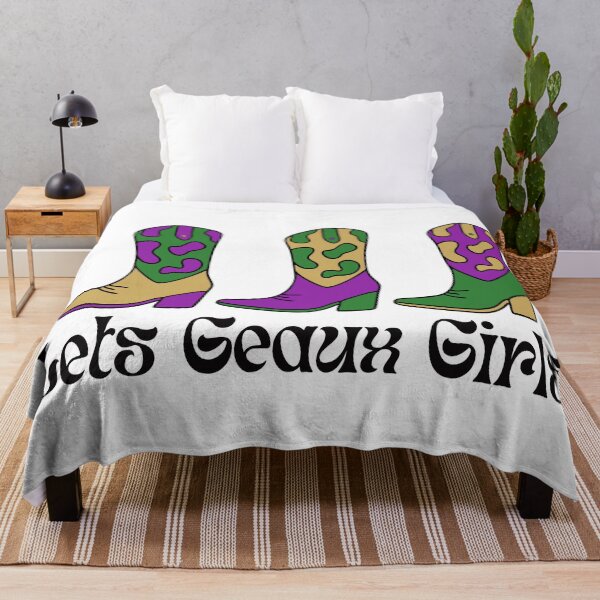 Item preview, Let's Geaux Girls Mardi Gras Cowgirl Boots designed and sold by Magnolia Valley Art.