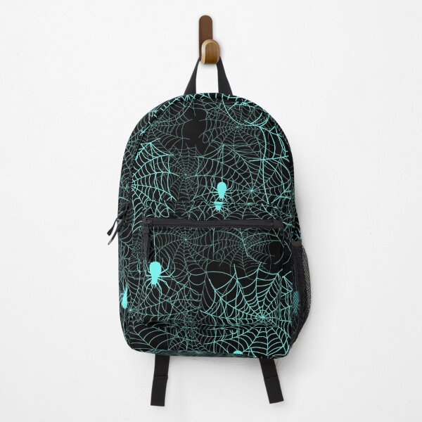Item preview, Halloween Spider Web Pattern Aqua on Black designed and sold by Jessica Erin.