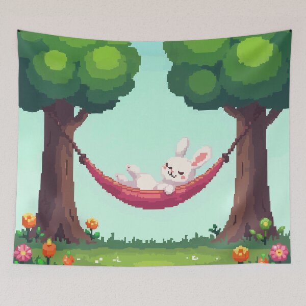 Item preview, Pixel Bunny in Hammock Bliss designed and sold by NaturePixel.