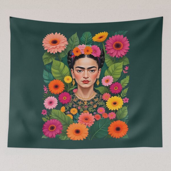 Item preview,  Frida Kahlo  Pink Orange Osteospermum  wild flowers designed and sold by TeeARTHY.