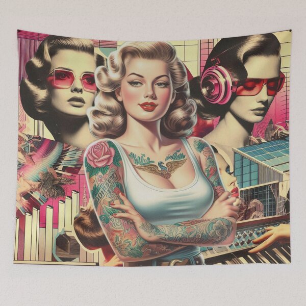 Item preview, Retrofuture Collage Woman designed and sold by PulpVintage.