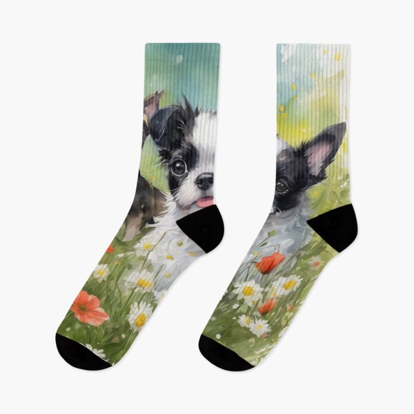 Item preview, Boston Terrier Puppies Playing Outside designed and sold by Wags & Tails.