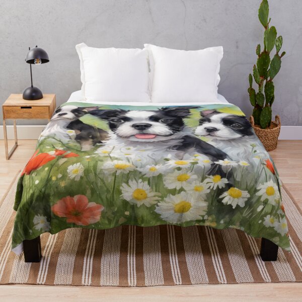 Item preview, Boston Terrier Puppies Playing Outside designed and sold by Wags & Tails.