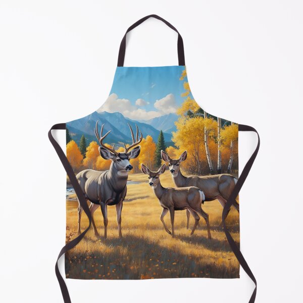 Item preview, Mule Deer Buck Doe and Fawn in Autumn Aspen Woods designed and sold by csforest.