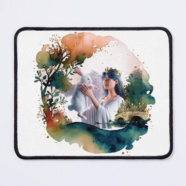 Item preview, Heavenly Archangel Cuddling A Rabbit designed and sold by DivineHaven.