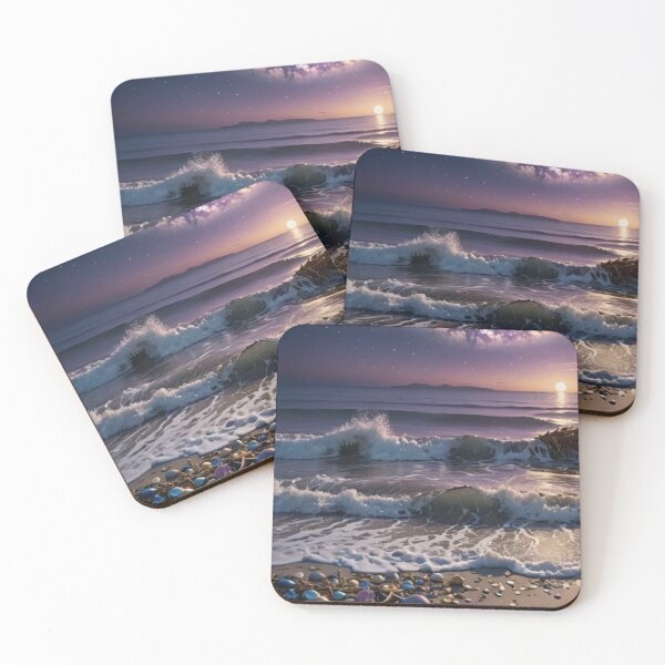 Item preview, Beautiful ocean shore at night artwork designed and sold by Ehicks7.