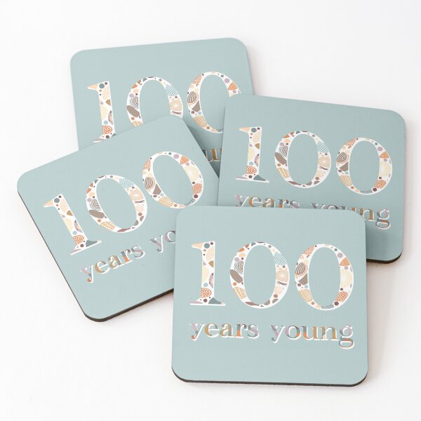 Item preview, "100 Years Young" 3 | Birthday Milestone designed and sold by LiseHoltArt.