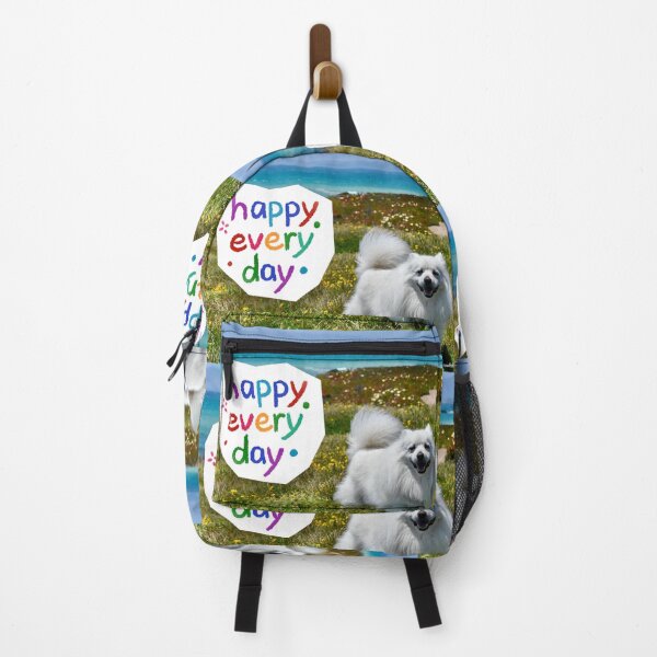 Item preview, Happy Every Day Cute American Eskimo Dog at the Ocean designed and sold by Yogibear & Rachelle .
