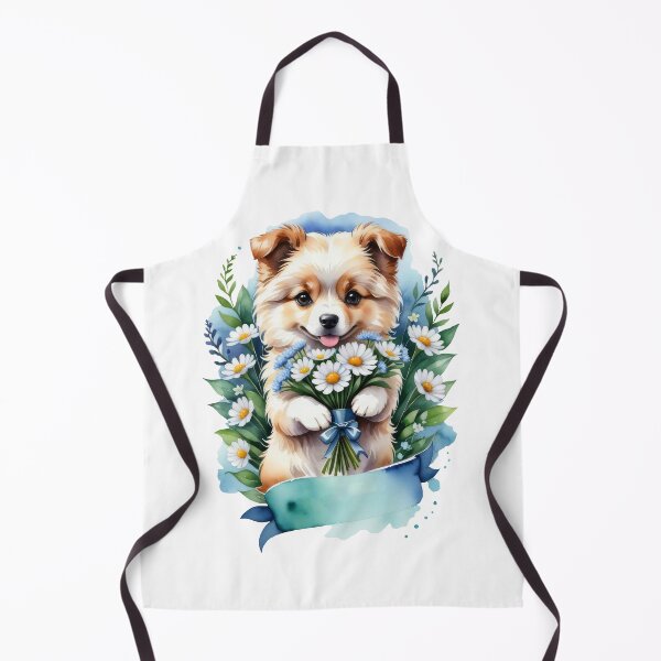 Item preview, Puppy holding flowers designed and sold by islandboy86.