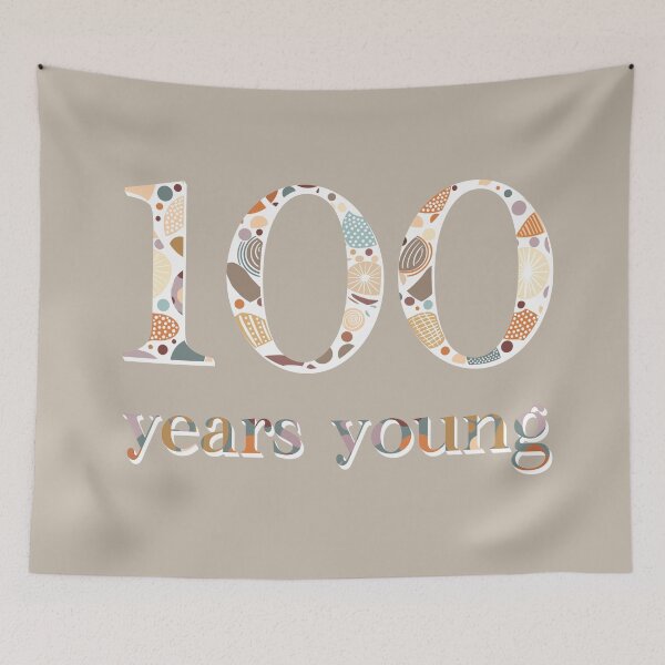 Item preview, "100 Years Young" 4 | Birthday Milestone designed and sold by LiseHoltArt.