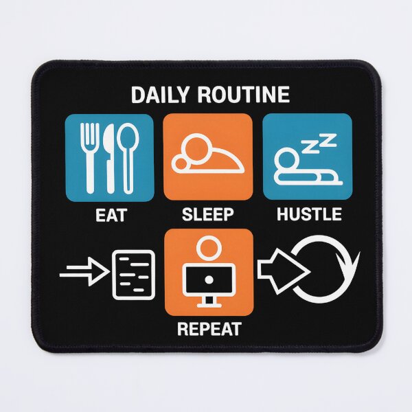 Item preview, DAILY RUTIN EAT SLEEP HUSTLE REPEAT designed and sold by AASU247.