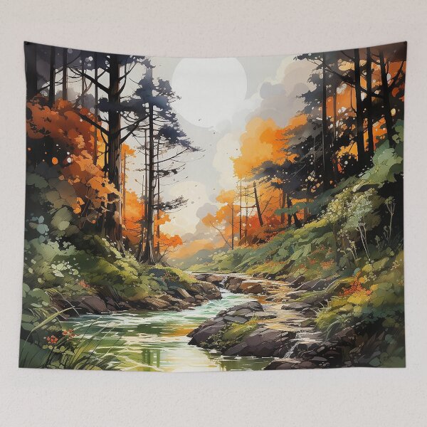 Item preview, Sunlit Grove - Sunlight Through Lush Forest Trees - Landscape Art - Watercolor Art designed and sold by CastleBySea.