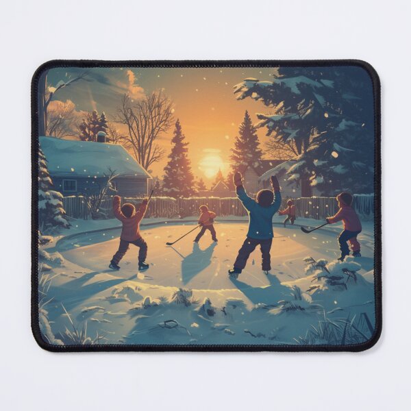 Item preview, Backyard hockey game at sunset designed and sold by liana campbell.