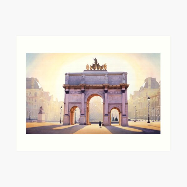 "Riding the Light" Carousel in Paris Watercolor Art Print