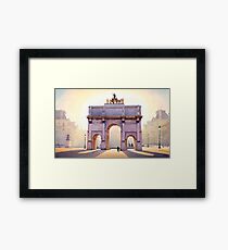 "Riding the Light" Carousel in Paris Watercolor Gerahmtes Wandbild