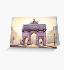 "Riding the Light" Carousel in Paris Watercolor Greeting Card