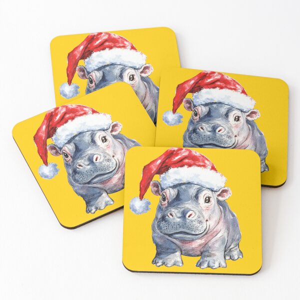 Item preview, Hippopotamus Christmas - Funny Illustration designed and sold by Fab-Haven.