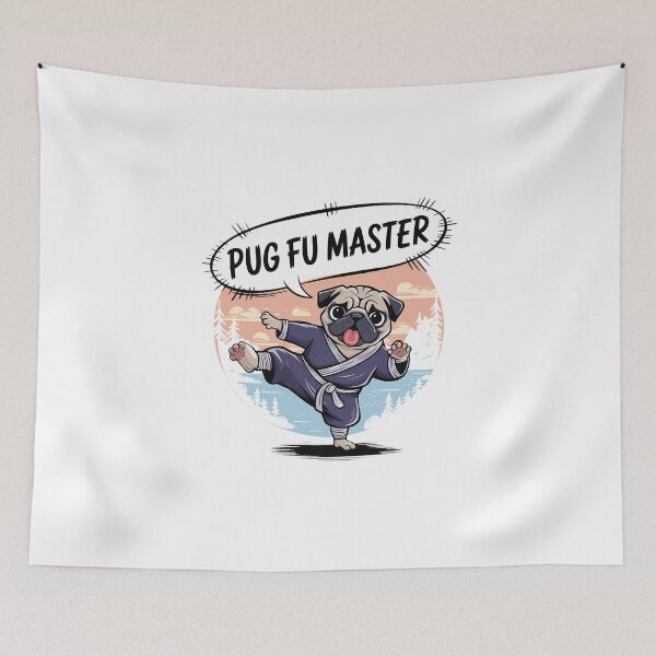 Item preview, Pug Fu Master | Cute pug in martial arts pose | designed and sold by pafkrusk.