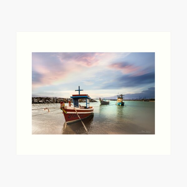 Item preview, Thai Fishing Boats in Sunset designed and sold by Russell Thorne.