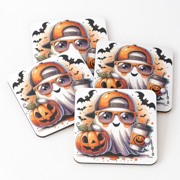 Item preview, Spooky Ghost Sunglasses Coffee Vibes for Halloween Lovers designed and sold by ROOFY-HK.